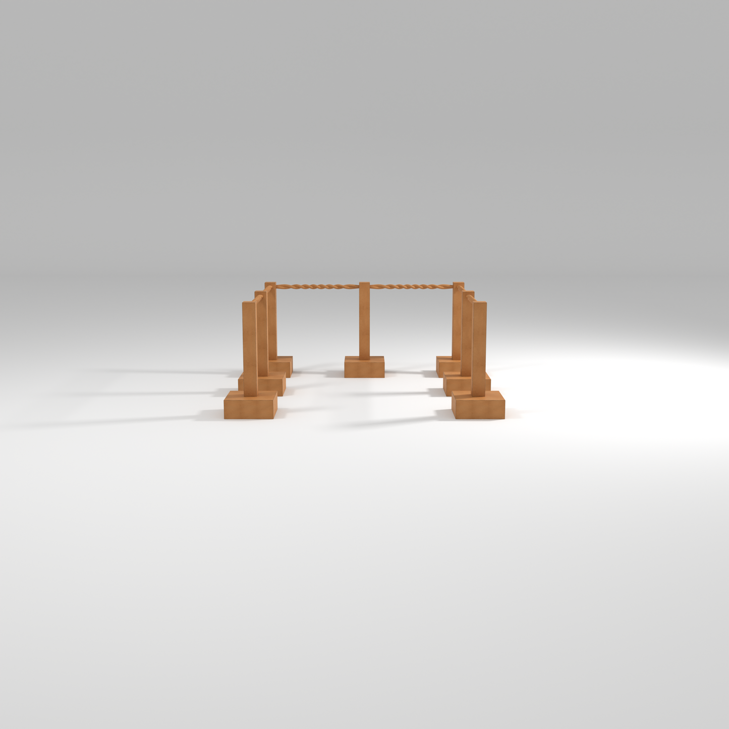 Bollards with rope