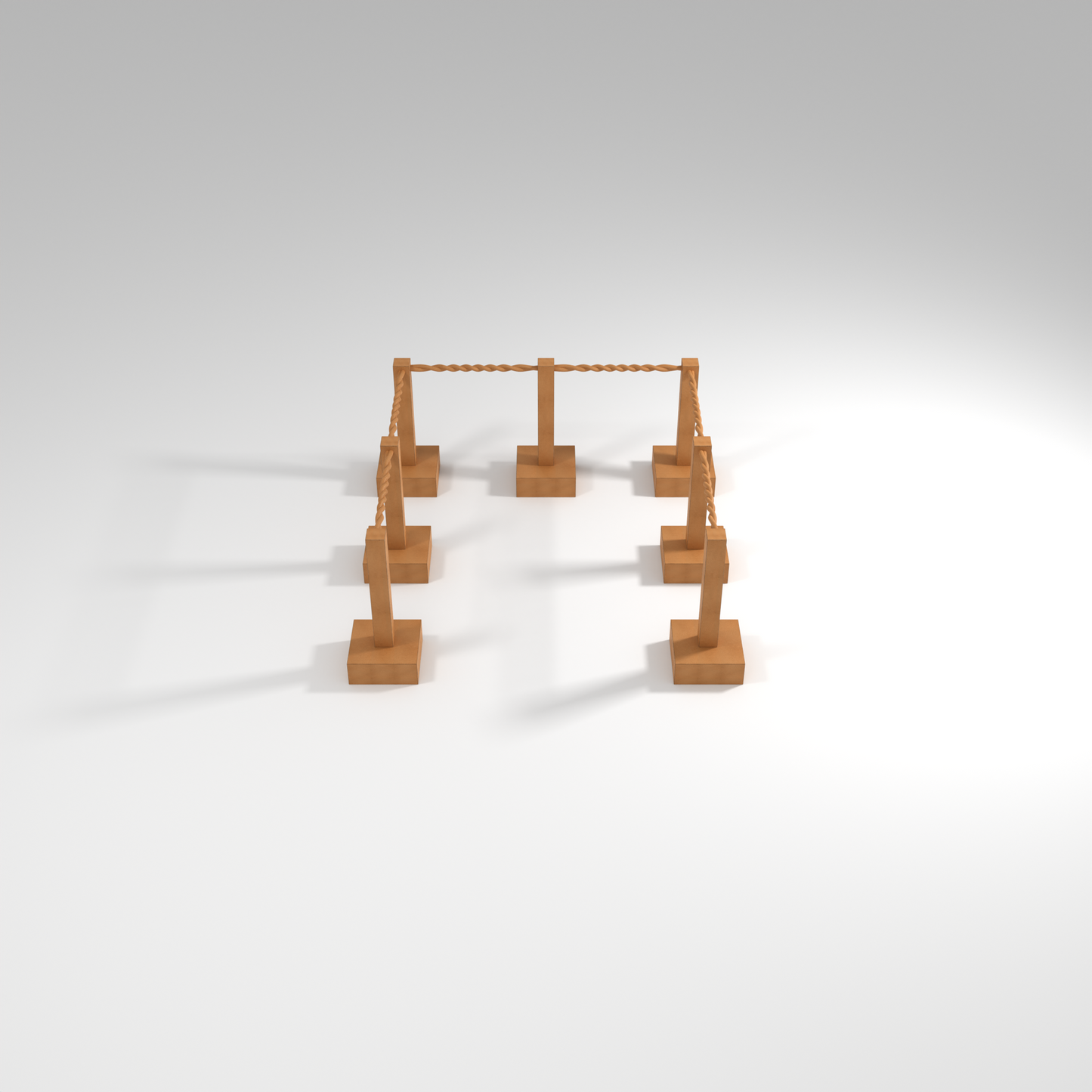 Bollards with rope