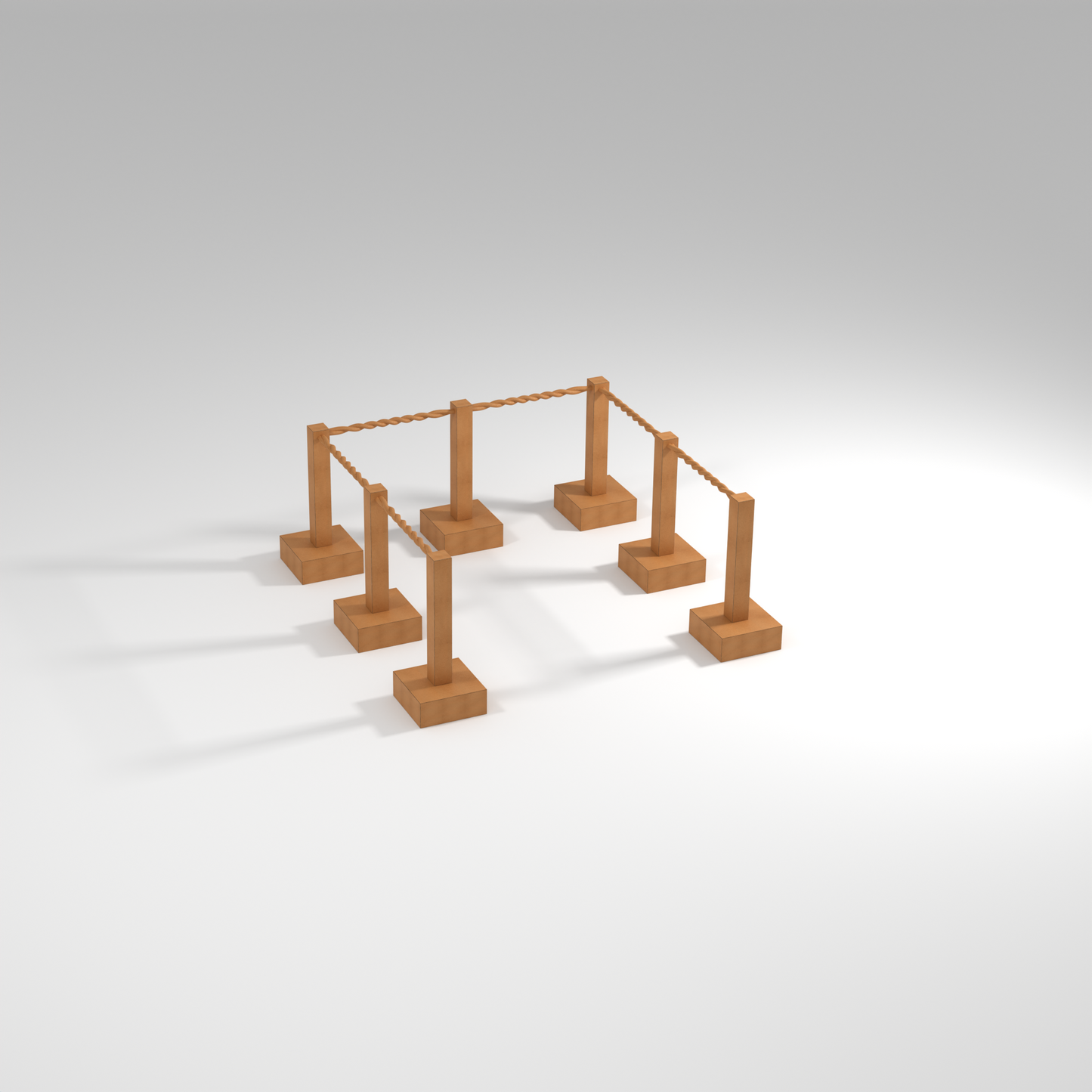 Bollards with rope