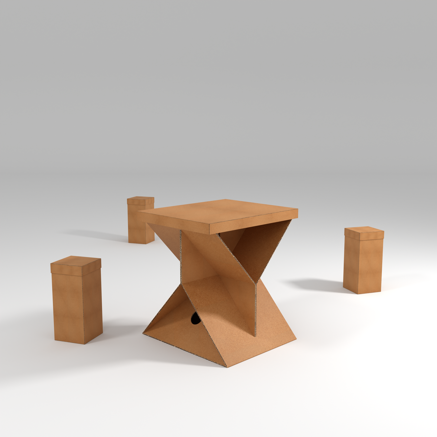 Square Table and 3 stools