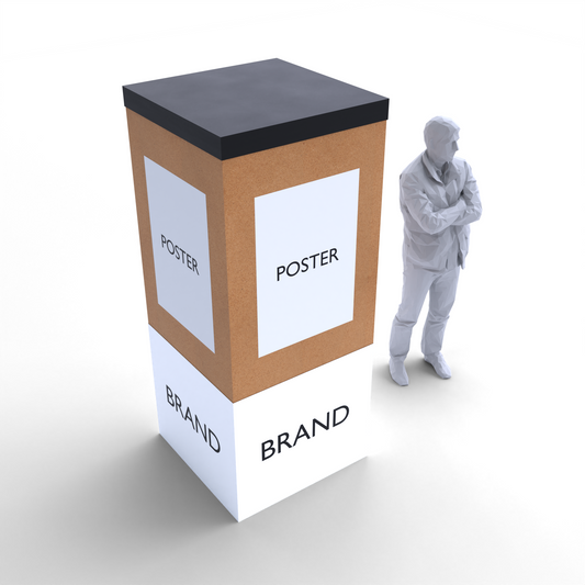 Freestanding Cardboard Signage Tower