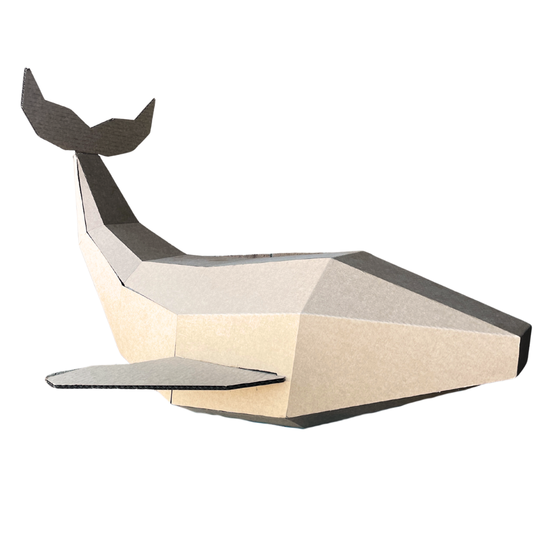 Suspended Cardboard Whale Sculpture for Events & Exhibitions