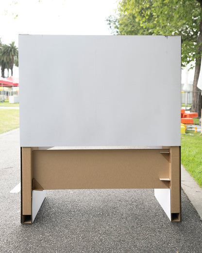 Cardboard Vanity with Mirror and Shelving